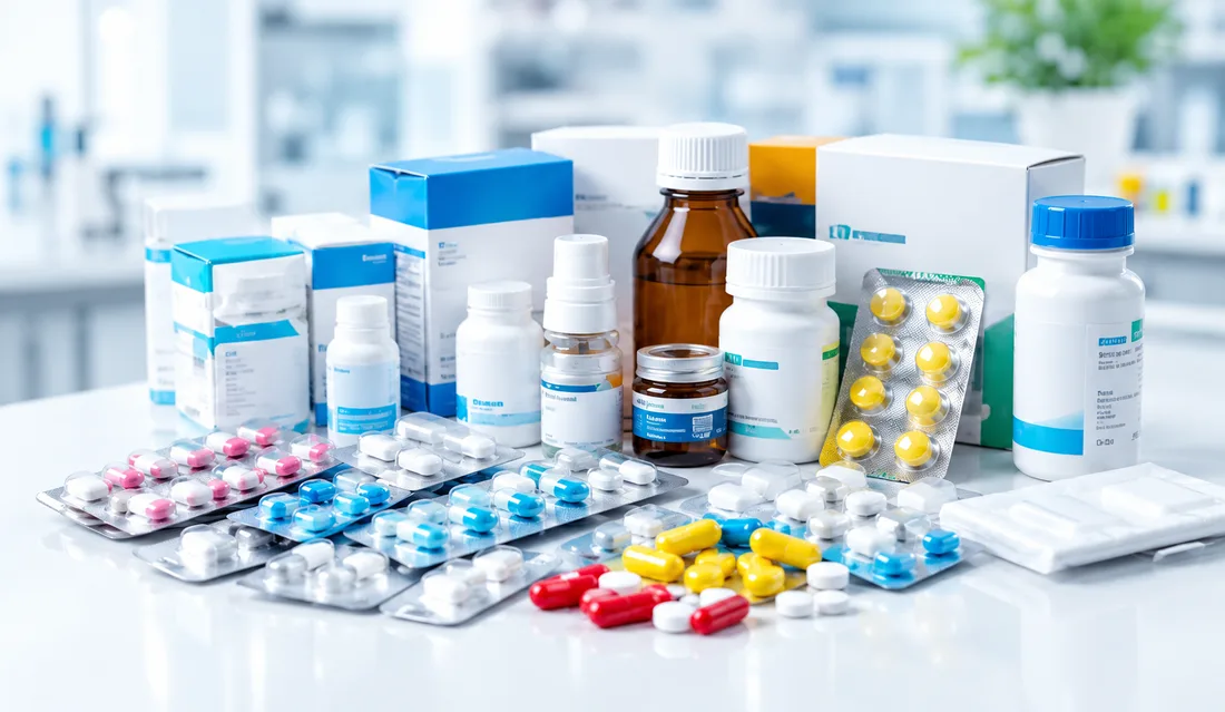 A range of medicines — bottles, cartons and blister packs